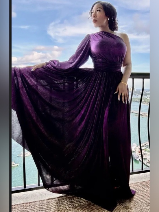 Bronx and Banco Dresses & Skirts - Bronx and Banco Purple Florence Gown in size medium one shoulder .